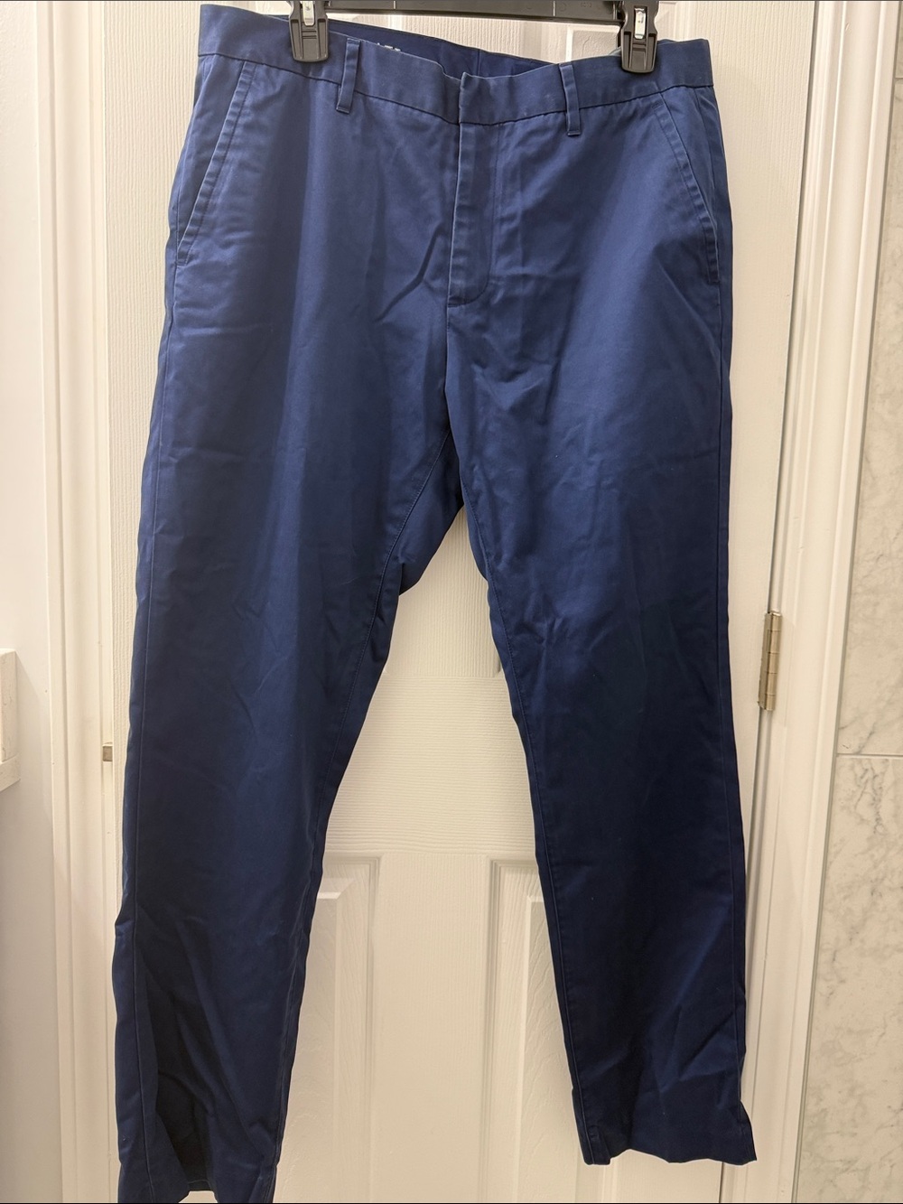 Men's Navy Chino Pants - Athletic Fit